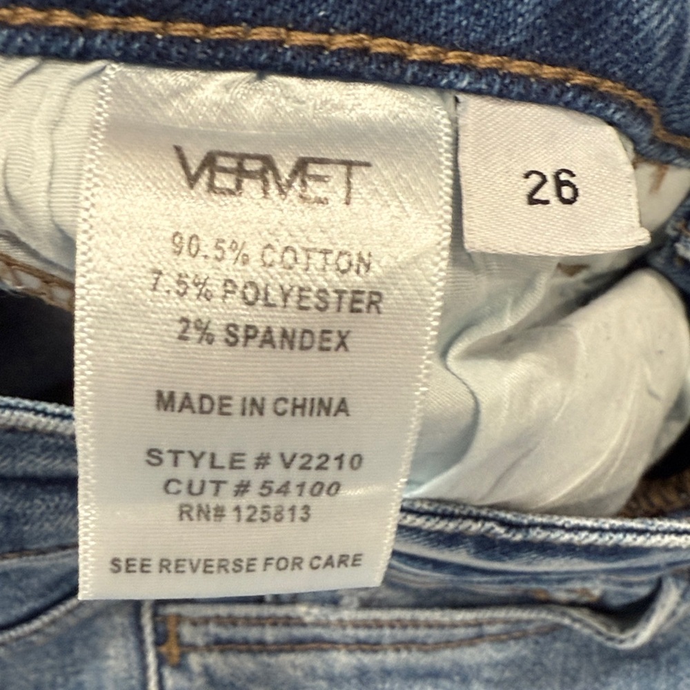 Distressed Light Blue Straight Leg Women's Jeans - Picture 3 of 4